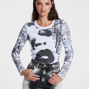 Ksubi Black and White Graphic Sweater